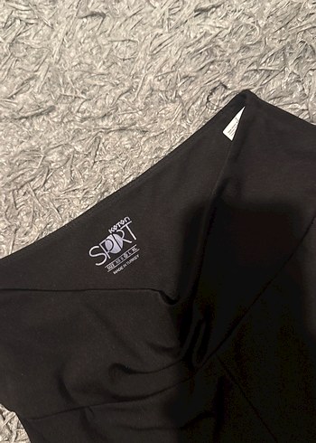 Siyah Elastik Belli Spor Tayt - Görsel 2