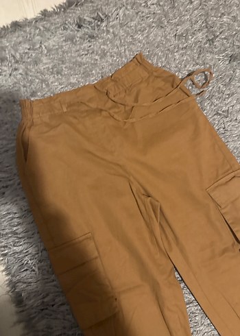 Kadın Kahverengi Kemerli Rahat Kumaş Pantolon - Görsel 3