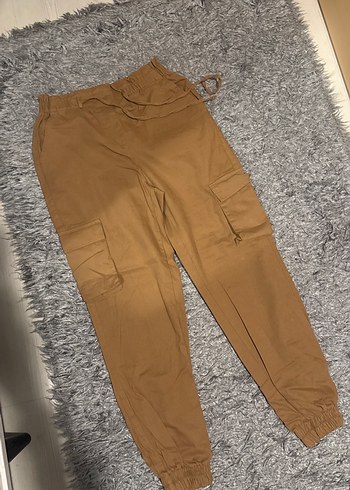 Kadın Kahverengi Kemerli Rahat Kumaş Pantolon - Görsel 2