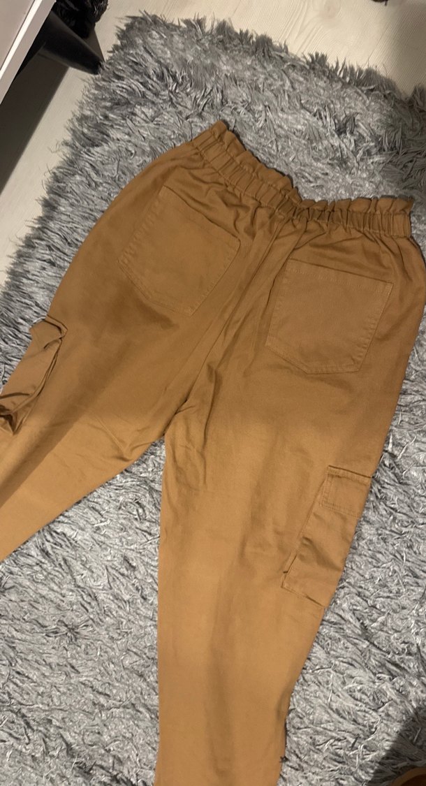 Kadın Kahverengi Kemerli Rahat Kumaş Pantolon - Görsel 4