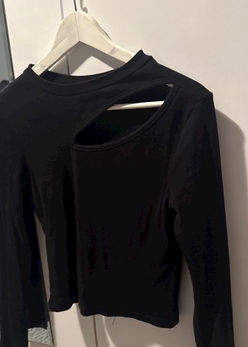 Uzun Kollu Siyah Kadın Bluz - Görsel 2