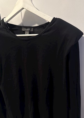 Siyah Kadın Uzun Kollu vatkalı Bluz - Görsel 3