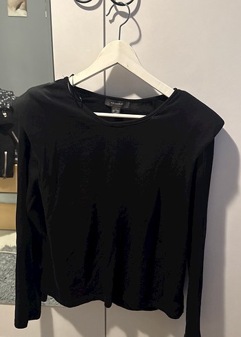 Siyah Kadın Uzun Kollu vatkalı Bluz - Görsel 2