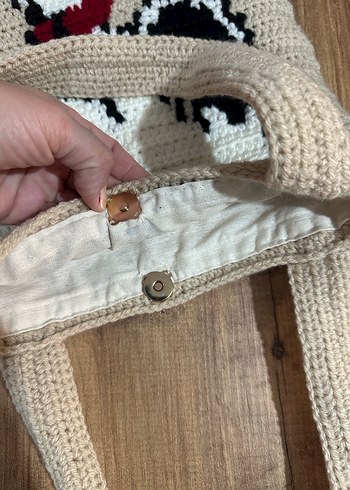 Örgü Kadın Omuz Çantası - Snoopy Desenli - Görsel 3