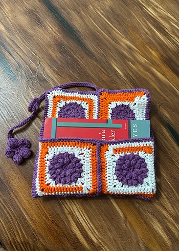 Renkli Nakışlı Örgü Bohem Kitap kılıfı - Görsel 2