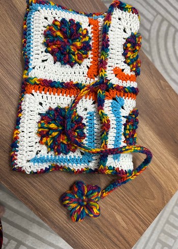 Renkli Örgü Bohem Kitap kılıfı - Görsel 5