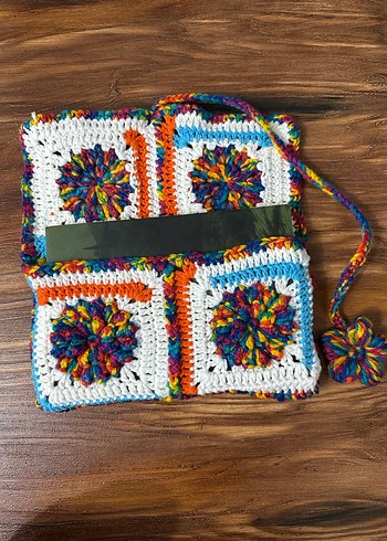 Renkli Örgü Bohem Kitap kılıfı - Görsel 2