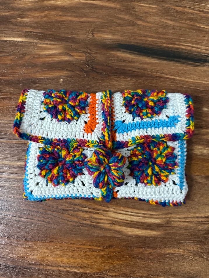 Renkli Örgü Bohem Kitap kılıfı - Görsel 4