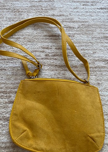 H&M Sarı Deri Fermuarlı Kadın Çantası