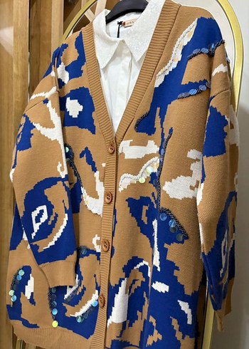 Kayra Mavi Batik Desenli hırka - Görsel 2