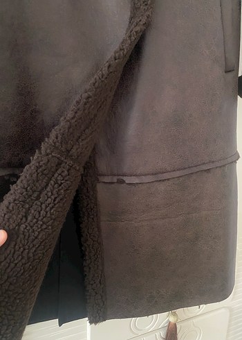 Orhan marka Kahverengi Deri Uzun Kadın Kaban - Görsel 2