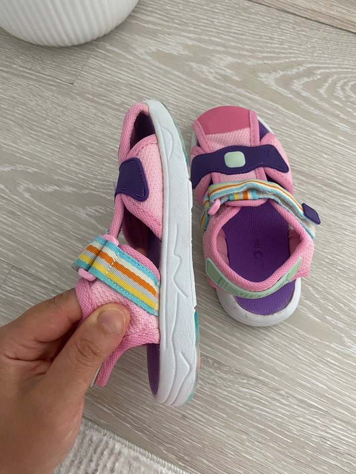 Kız Çocuk Renkli Bağcıksız sandalet - Görsel 4