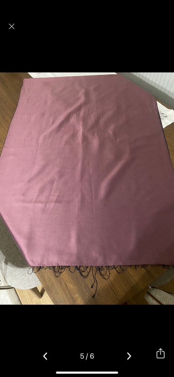 Gül kurusu çift taraflı İpekevi şal - Görsel 3