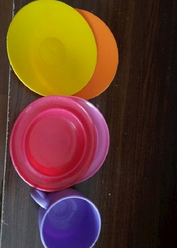 Renkli Plastik Oyuncak Fincan ve Tabak Seti - Görsel 2