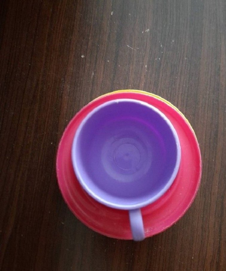 Renkli Plastik Oyuncak Fincan ve Tabak Seti - Görsel 4