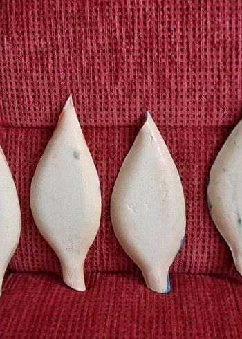 Bohem Çok Renkli Nakışlı Yaprak Tabaklar (4 adet) - Görsel 3