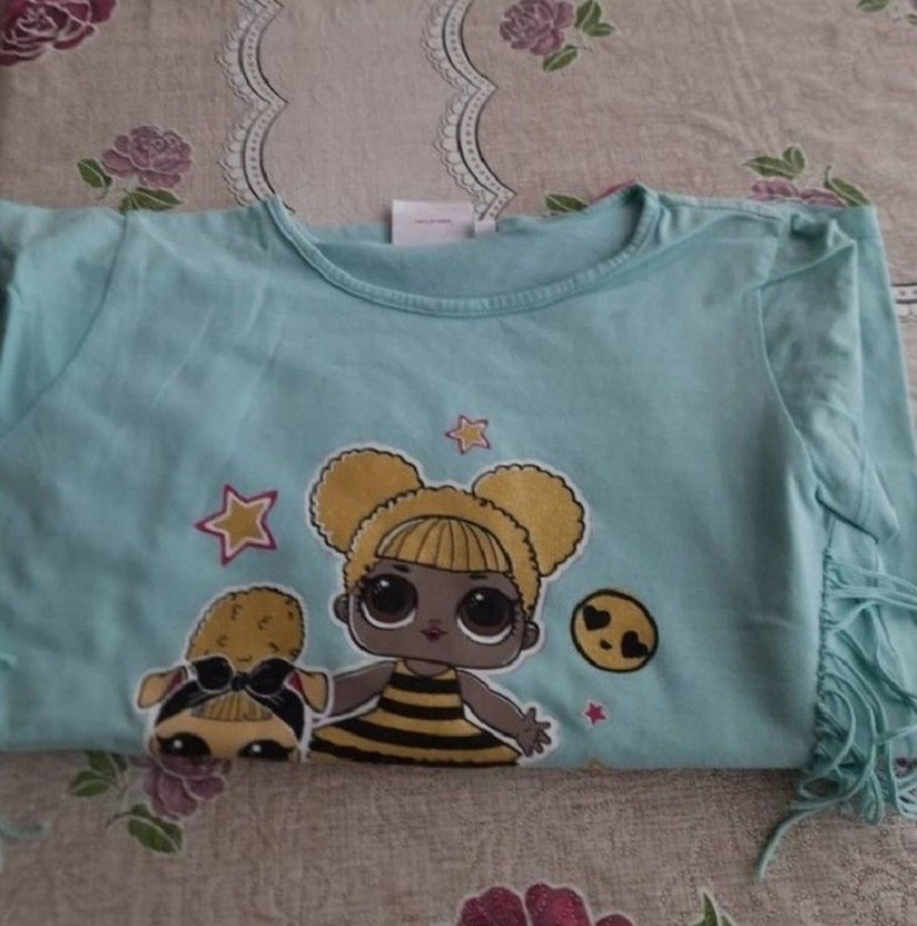 Püsküllü LOL Baskılı Kız Tişörtü - Görsel 4