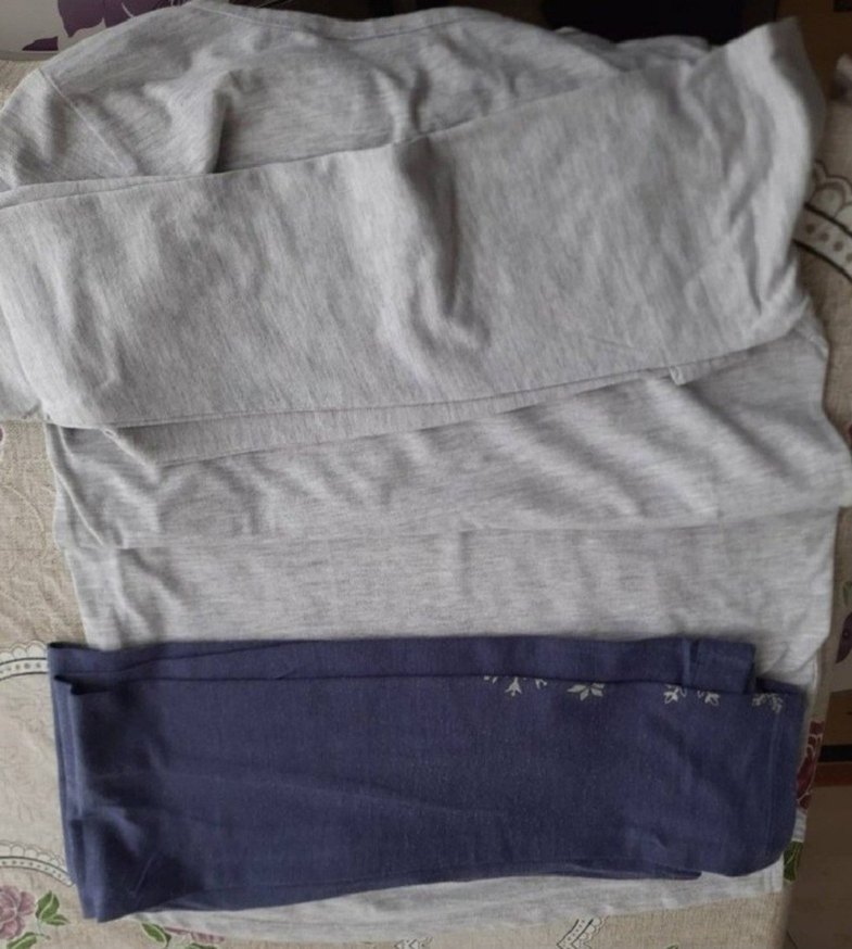 Kız Çocuk Gri Baskılı Pamuklu Tişört - Görsel 2