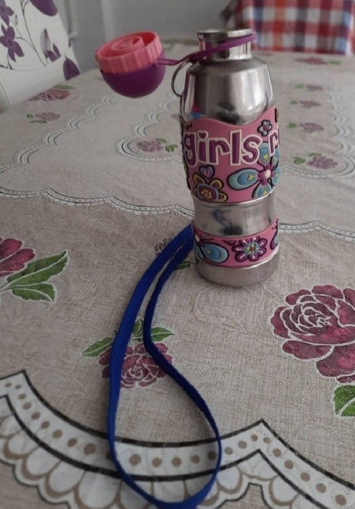 Kız Çocuklar İçin Pembe Termos Matara - Görsel 2