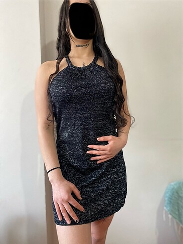Mango simli elbise , halter yaka