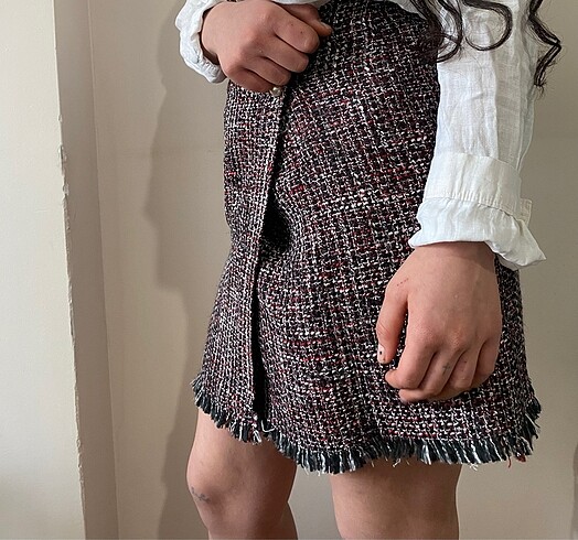 m Beden LC Waikiki Kadın Tüvit Mini Etek Kırmızı