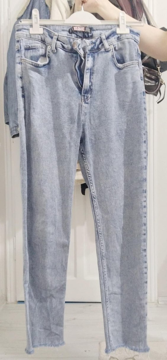 Kadın Mavi Bağcıklı Baggy Jean - Görsel 2