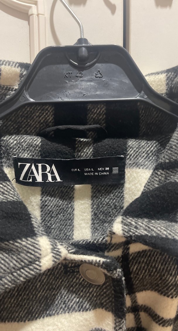 Kadın Gri Ekose Düğmeli Midi Ceket - Görsel 2