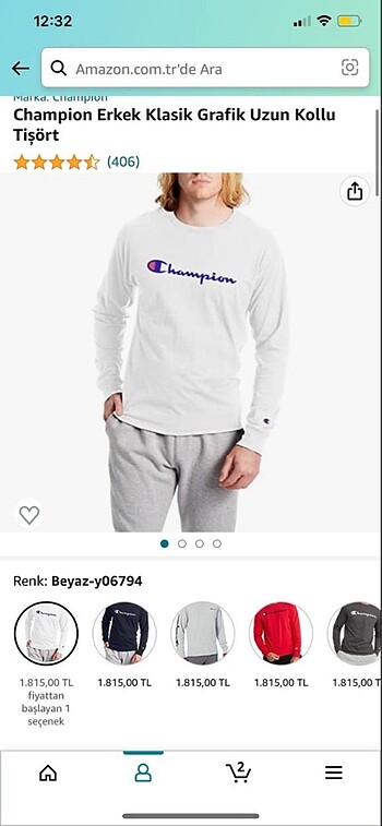 Champion uzun kollu tişört