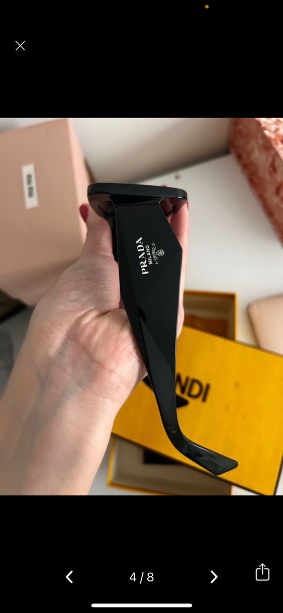 Prada Siyah Transparan Kadın Güneş Gözlüğü - Görsel 4