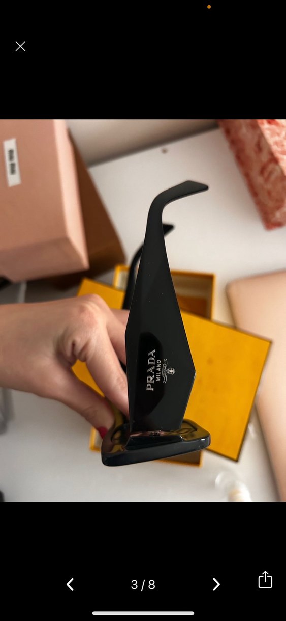 Prada Siyah Transparan Kadın Güneş Gözlüğü - Görsel 3