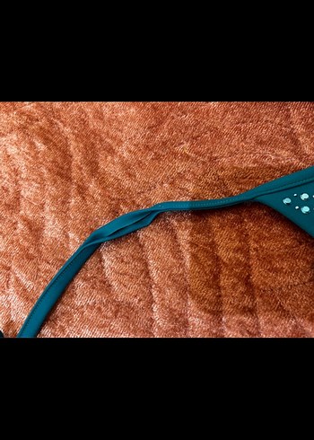 Calzediona Turkuaz Parlak Payetli İpli Bikini Üstü - Görsel 2