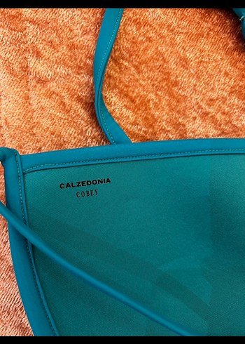 Calzediona Turkuaz Parlak Payetli İpli Bikini Üstü - Görsel 3