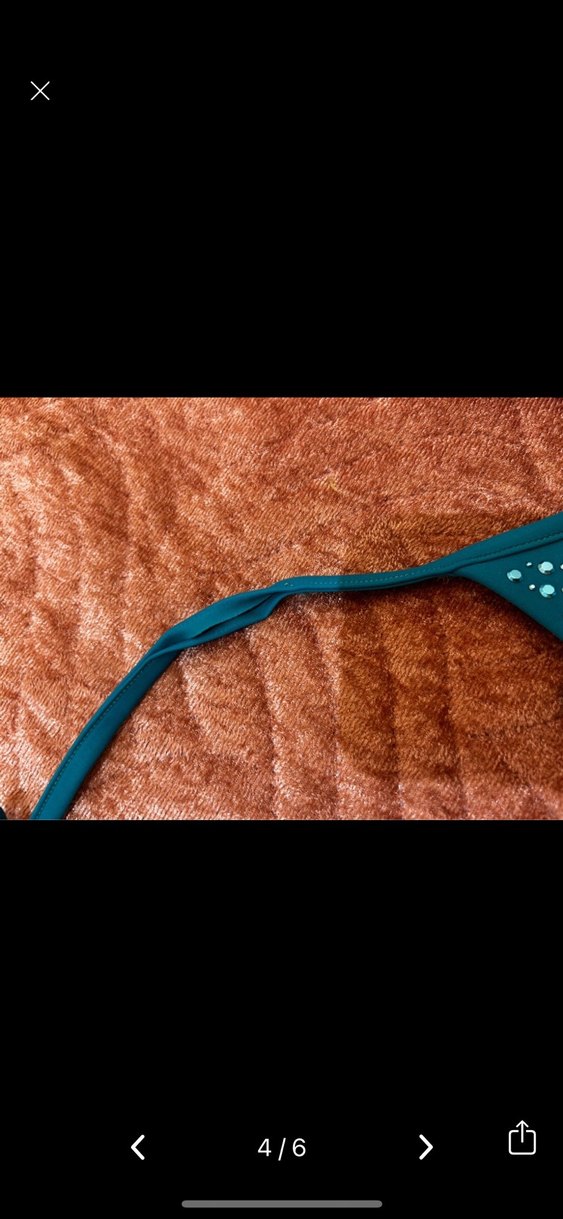 Calzediona Turkuaz Parlak Payetli İpli Bikini Üstü - Görsel 2