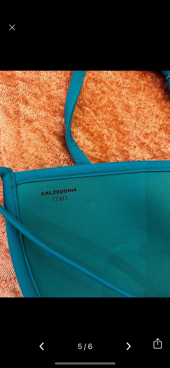 Calzediona Turkuaz Parlak Payetli İpli Bikini Üstü - Görsel 3