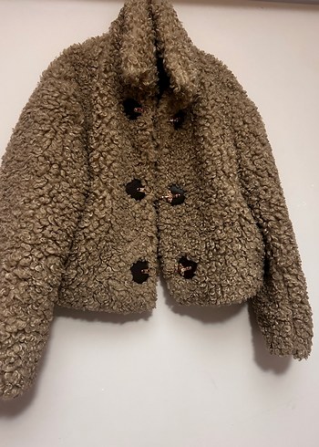 Kahverengi Tüylü Midi Kadın Mont - Görsel 3