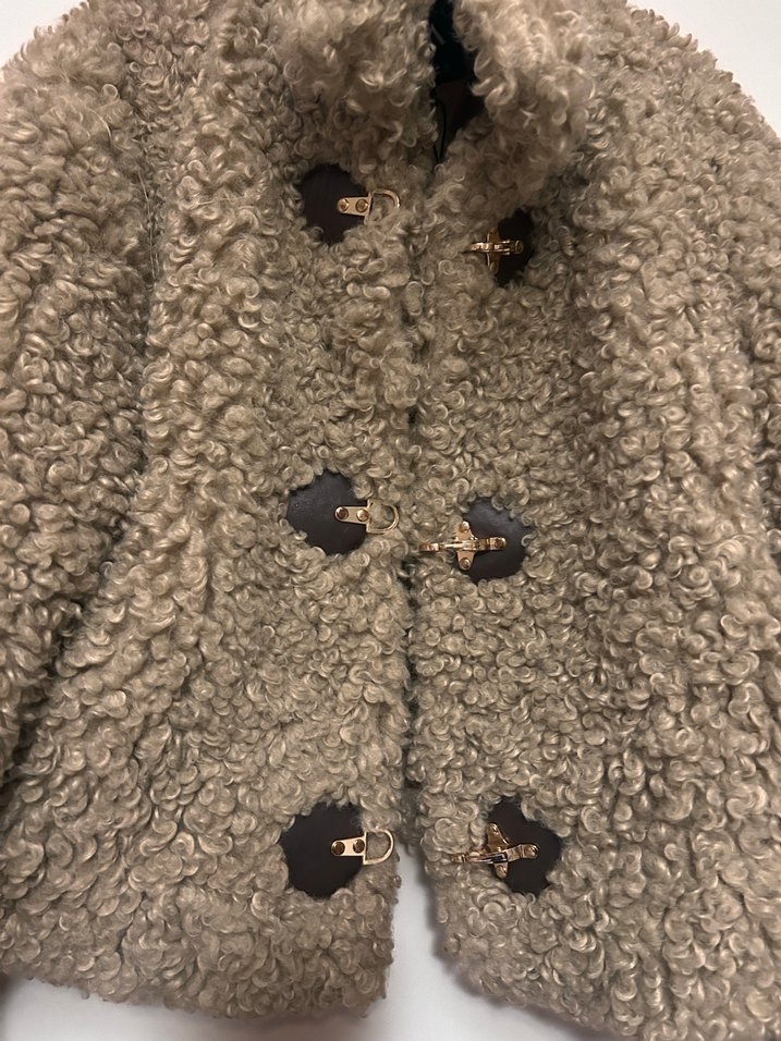 Kahverengi Tüylü Midi Kadın Mont - Görsel 4