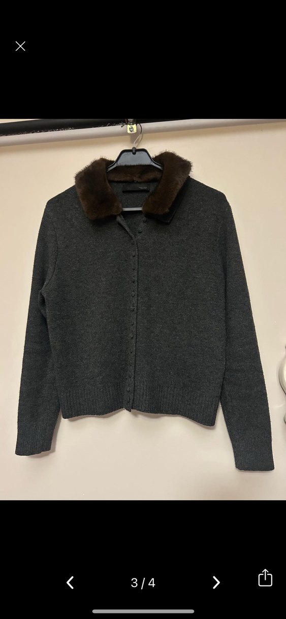 Kadın Kahverengi Yün Bol Paça Pantolon - Görsel 2