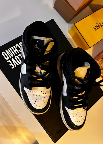 Nike Air Jordan 1 Mid Armory Navy (GS) Spor Ayakkabı - Görsel 4