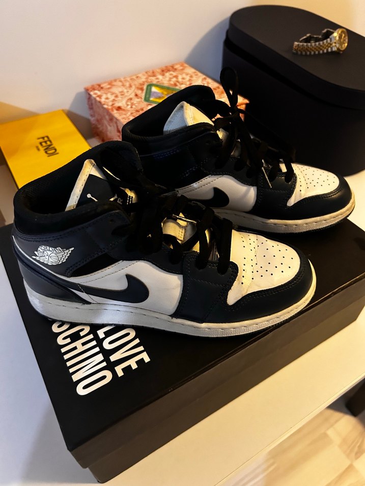 Nike Air Jordan 1 Mid Armory Navy (GS) Spor Ayakkabı - Görsel 3