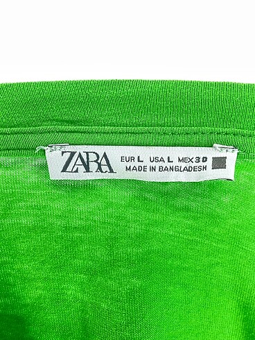 l Beden yeşil Renk Zara T-shirt %70 İndirimli.