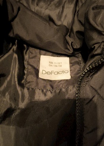 Defacto Siyah Fermuarli Cocuk Mont