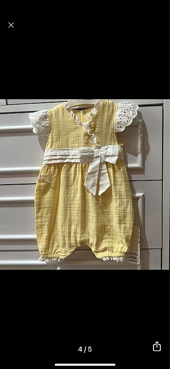 3 Ay Beden sarı Renk Bebek tulum DASTİNİ