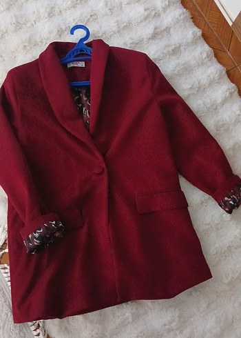 Zara Bordo Tek Dugmeli Kadin Ceket