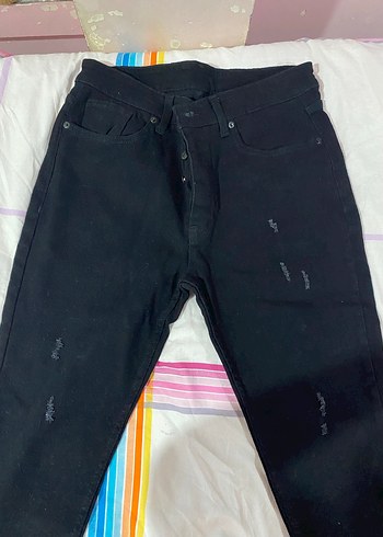 Bershka Siyah Regular Fit Midi Kot Pantolon