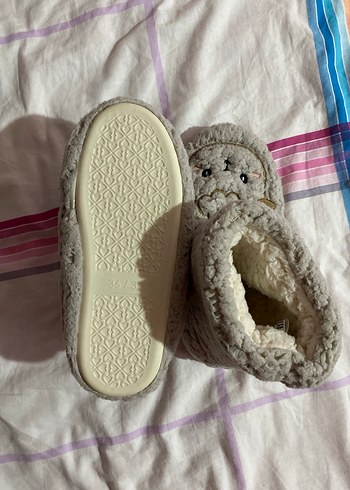 LCW STEPS Gri Nakışlı Peluş Kadın Ev Botu - Görsel 3