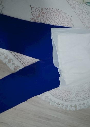 Mavi Uzun Keten Salaş Etek - Görsel 3