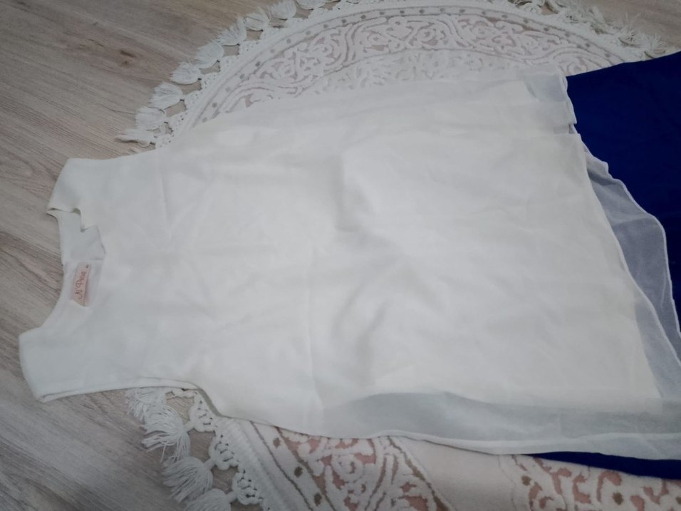 Mavi Uzun Keten Salaş Etek - Görsel 4