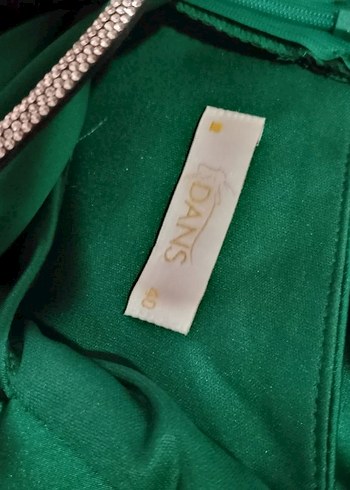 Drapeli Straplez Uzun Yeşil Abiye Elbise - Görsel 3