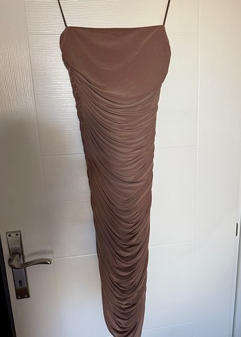 Whenever Company Kahverengi Uzun Elbise - Görsel 3