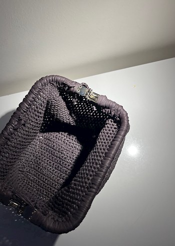 Diğer Gri Örgü Kadın Portföy Çanta
